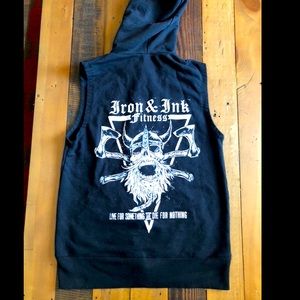NWOT Iron & Ink Fitness Sleeveless Viking hoody